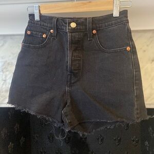 Levi’s black jean high waisted shorts. Size 25
